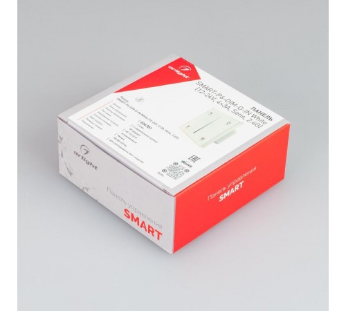 Панель SMART-P6-DIM-G-IN White (12-24V, 4x3A, Sens, 2.4G) (Arlight, IP20 Пластик, 5 лет)  034781  Arlight