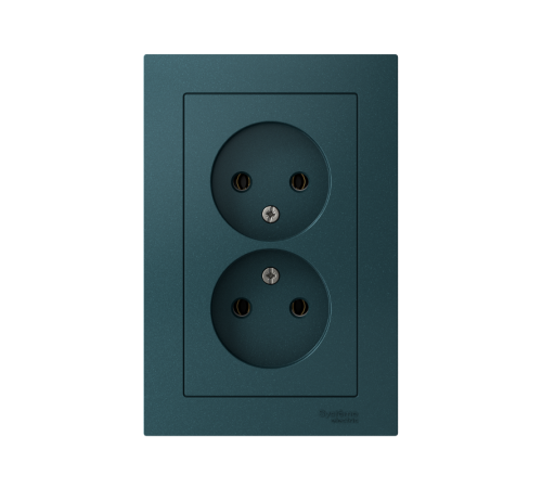 AtlasDesign Изумруд Розетка без заземления двойная, 16А, (в сборе с рамкой)  ATN000820  SE