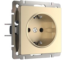 W1171111/Электроустановочные изделия - Розетка с заземлением и шторками (шампань)  a050858  Werkel