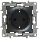 Etika Антрацит Розетка с заземлением, винтовые клеммы, 16А, 250 В  672621  Legrand