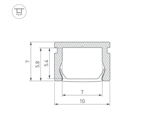Профиль PIK-1007-3000 ANOD (Arlight, Алюминий)  045493  Arlight