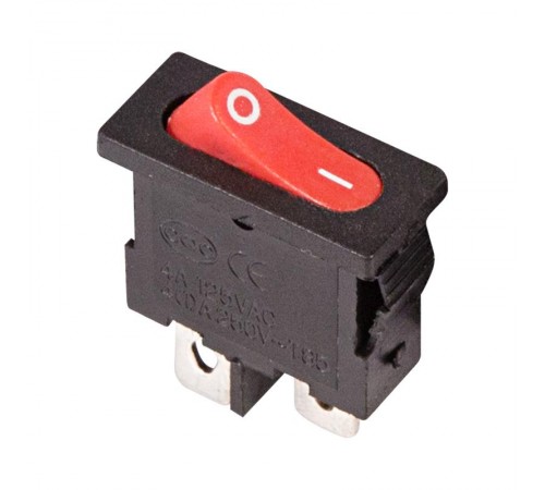 Выключатель клавишный 250V 6А (2с) ON-OFF красный Mini  36-2051  REXANT