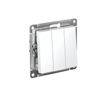 AtlasDesign Белый Выключатель 3-клавишный сх.1+1+1, 10АХ, механизм  ATN000131  SE