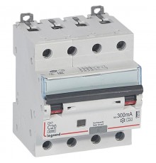 Выключатель автоматический дифференциального тока DX3 6000 4п 20А С 300мА тип A  411240  Legrand