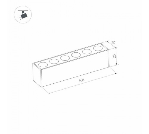 Светильник MAG-DOTS-25-L600-18W Day4000 (BK, 30 deg, 24V) (arlight, IP20 Металл, 3 года)  033236  Arlight