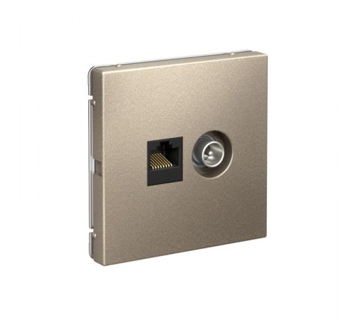 ArtGallery Шампань Розетка двойная TV + компьютерная RJ45, кат. 5Е  GAL000589  SE