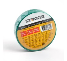 Изоляционная лента 0,13*15 мм. 10 м. зеленая, INTP01315-10  39900  STEKKER