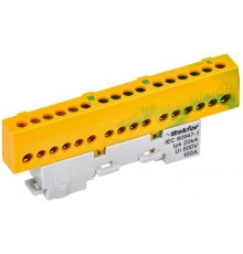 TEKFOR Шина PE "земля" изолированная на универсальном держателе 6х9-16-ЖЗ  TF-NN10-16-KL-K52  IEK