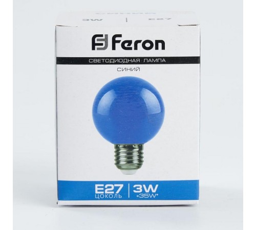 Лампа светодиодная для белт лайта LB-371 (3W) 230V E27 синий G60  25906  FERON
