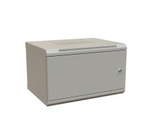 WR-TW-0645-SR-RAL7035 Шкаф настенный 19-дюймовый (19"), 6U, 367x600х450мм, цельнометал.,дверь с замком, цвет серый (RAL 7035)  520993  WRLine