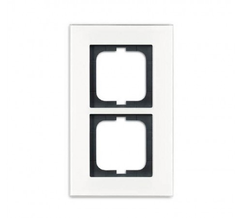 Рамка 2-постовая, серия carat, белое стекло (v.2012)  1754-0-4443   2CKA001754A4443  ABB