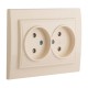 Розетка 2-мест. СП б/з 10А бежевый с защ. штор. Минск EKFERR10-102-200EKF