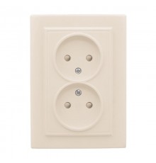 Розетка 2-мест. СП б/з 10А бежевый с защ. штор. Минск EKFERR10-102-200EKF