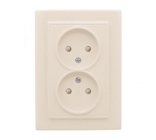 Розетка 2-мест. СП б/з 10А бежевый с защ. штор. Минск EKFERR10-102-200EKF