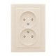 Розетка 2-мест. СП б/з 10А бежевый с защ. штор. Минск EKFERR10-102-200EKF