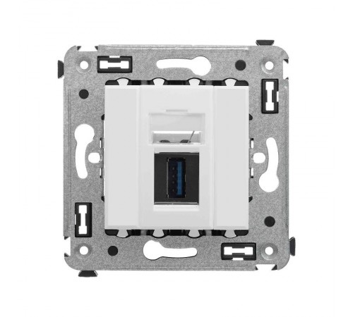 USB 3.0 розетка одинарная в стену, тип А-А, "Avanti", "Белое облако"  4400303  DKC