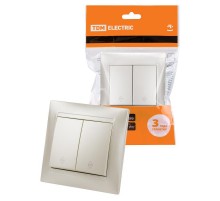 Выключатель на 2 направления 2 кл. 10А перламутр "Лама"  SQ1815-0807  TDM