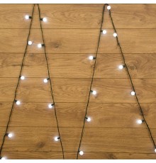 Гирлянда "Мультишарики" 25 мм 5м, темно-зеленый ПВХ, 25 диодов, цвет Белый  303-555  NEON-NIGHT