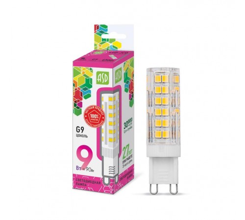 Лампа светодиодная LED-JCD-standard 9Вт 230В G9 6500К 810Лм  4690612026688  ASD