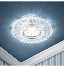 Светильник точечный встраиваемый DK LD2 MR16 3Вт GU5.3 прозрачный c белой подсветкой  Б0019197  ЭРА