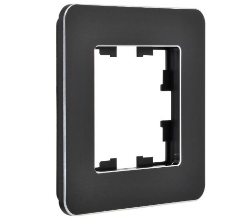 BRITE Рамка 1-ая РУ-1-1-Бр металл черный RE  BR-M12-M-01-K02  IEK