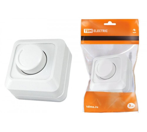 Светорегулятор поворотный RL 300Вт IP20 белый "Ладога"  SQ1801-0109  TDM