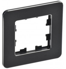 BRITE Рамка 1-ая РУ-1-1-Бр металл черный RE  BR-M12-M-01-K02  IEK