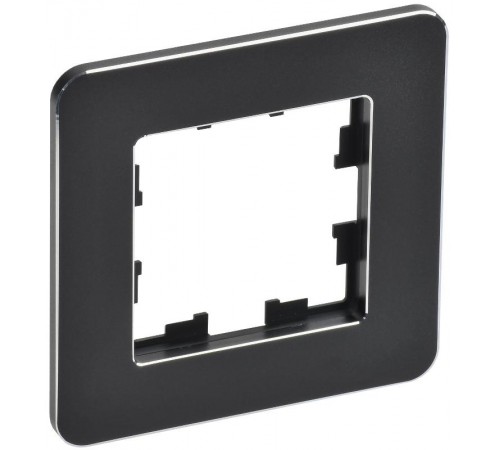 BRITE Рамка 1-ая РУ-1-1-Бр металл черный RE  BR-M12-M-01-K02  IEK