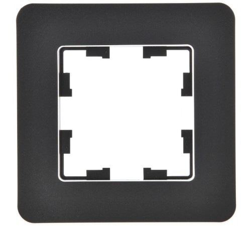 BRITE Рамка 1-ая РУ-1-1-Бр металл черный RE  BR-M12-M-01-K02  IEK