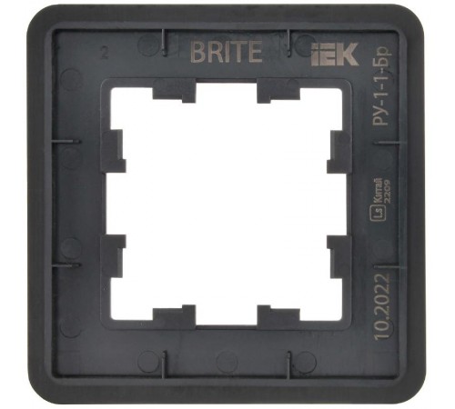 BRITE Рамка 1-ая РУ-1-1-Бр металл черный RE  BR-M12-M-01-K02  IEK