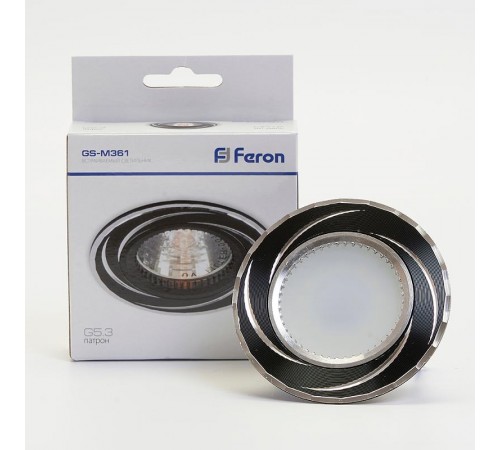 Светильник встраиваемый GS-M361 потолочный MR16 G5.3 черный  18896  Feron