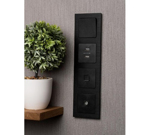 Стокгольм Рамка 4-местная металлическая черная PROxima  EZM-G-305-10  EKF