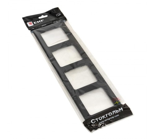 Стокгольм Рамка 4-местная металлическая черная PROxima  EZM-G-305-10  EKF