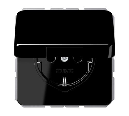 Штепсельная розетка SCHUKO 16A 250V~ с защитой от детей и крышкой CD1520BFKIKLSW Jung