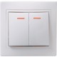 КВАРТА Белый Выключатель 2-клавишный с индикацией 10А ВС10-2-1-КБ  EVK21-K01-10-DM  GENERICA