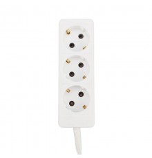 Удлинитель 3 гнезда, 10 м, 3х0.75 кв.мм, с/з, белый  11-7208  PROconnect