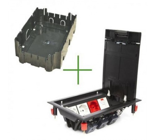 LUK/8P Люк в пол на 8 постов (45х45мм) с суппортом и коробкой (45х45мм) 70081+70160, пластик  70082  Ecoplast