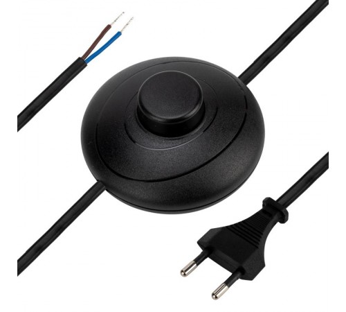 Сетевой шнур с напольным переключателем 2х0,75 кв.мм, 2,5 м черный  11-1144  REXANT