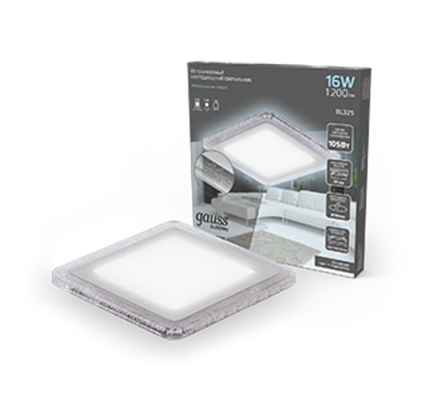 Светильник светодиодный Bubbles BL325 Квадр. 12+4W LED 4000K 1200лм192x192мм O160 1/20  BL325 Gauss