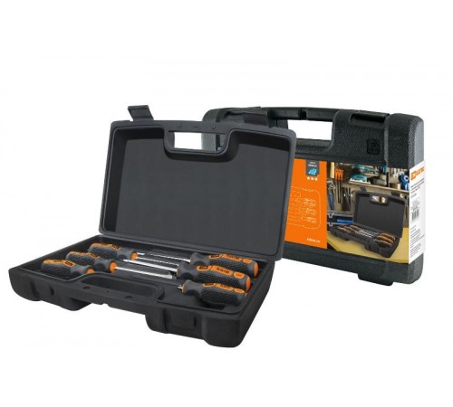 Набор отверток 6 шт.: SL:3x75;5x100;6x100, PH:0х75;1x100;2x100 (пласт. чемодан), CR-V "Алмаз"  SQ1013-0205  TDM