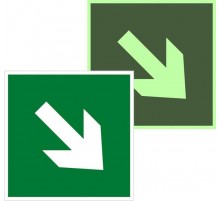 Знак эвакуационный E 02-02 "Направляющая стрелка под углом 45" 200х200 мм  an-e-02-02-f  EKF