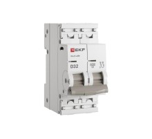 Выключатель автоматический двухполюсный 32А (D) 6кА ВА 47-63N PROxima M636232D  EKF