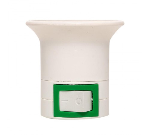 Переходник вилка-Е27 с выключателем, белый PROxima  ADF-E27-s-w  EKF