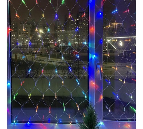 Гирлянда светодиодная  Сеть 1,8 м*1,5 м RGB 8 режимов,  ENIS-01R ,  220V, IP20 (60/720)  Б0041902  ЭРА