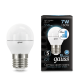 Лампа светодиодная LED 7Вт E27 220В 4100К шар, диммируемая  105102207-S  Gauss