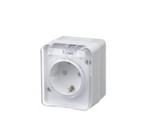 AtlasDesign Profi54 Белый O/У Розетка с заземлением со шторками 16А   ATN540145  SE