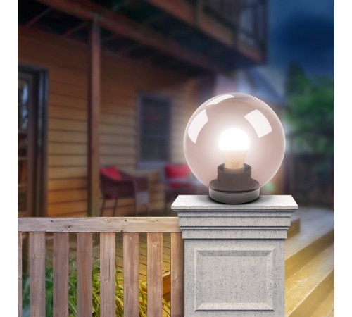 Светильник садово-парковый НТУ 01-100-305 без опоры, шар дымчатый D=300 mm  Б0048067  ЭРА