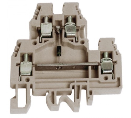 DAS.4/D, 2х уровневый проходной зажим бежевый с диодом  ZDS114  DKC