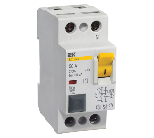 Выключатель дифференциальный (УЗО) ВД1-63S 2п 32А 100мА тип AC  MDV12-2-032-100  IEK