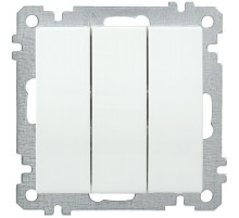 BOLERO белый Выключатель 3-клавишный 10А ВС10-3-0-Б  EVB30-K01-10-1  IEK